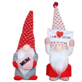 2Pcs I LOVE MOM Faceless Doll for Mothers Day Gift Plush Doll Bearded Dwarf Doll Home Decoration Ornaments