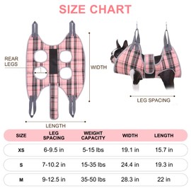 BEAUTYZOO Dog Grooming Hammock for Small Dogs Cat- Dog Sling for Nail Trimming/Clipping- Dog Hanging Harness Holder with Thick Fabric Neck Support & Strap Restraint Claw Care, Pink XS