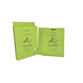 CALA Cucumber Essence Full Face Facial Mask Sheets - 5 Pieces, Made in Korea
