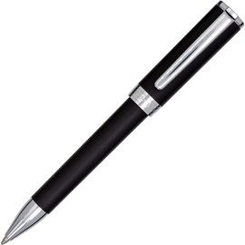 Aurora TU Ballpoint Pen, Resin Writing Pen in Matte Black with Chrome-Plated Fittings, Gift Box