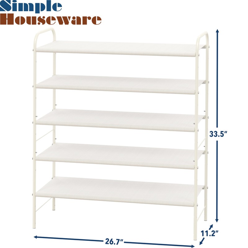 Simple Houseware 5-Tier Shoe Rack Storage Organizer, White