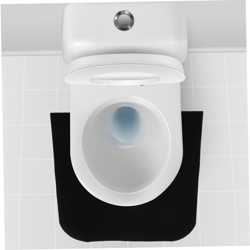 jojofuny U-Shaped Toilet Mat, Black, 55.80X55.00CM (21.93X21.61IN), Bathroom Rug, Polyester,