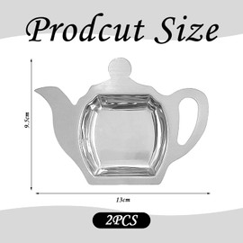 2 Pieces Silver Tea Bag Holder, Stainless Steel Tea Bag Tray, Creative Mini Tea Bag Holder, Interesting Tea Bag Holder Tray, Metal Tea Bag Saucer