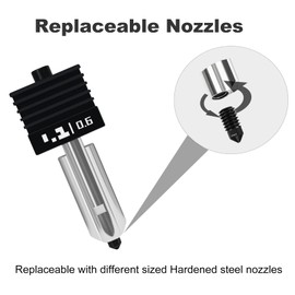 Henaiser 0.6mm H2D Combo Hotend Print Head Hot End Kit Extruder High Temperature Quick Swap Hardened Steel Nozzle for Bambu Lab H2D Combo/A1/A1 Mini 3D Printer