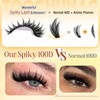 Spiky Lash Clusters 300pcs 100D Long Eyelash Clusters 12-20mm Manga