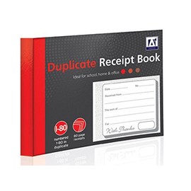 Duplicate Receipt Book 80 Numbered Pages 2 Sheets Carbon Paper Home Business Office