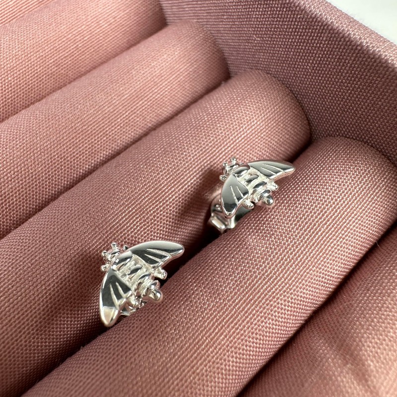 Sterling Silver Bumble Bee Stud Earrings