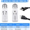 Feekoon 3 Pcs Light Socket to Plug Adapter, E26 Lamp