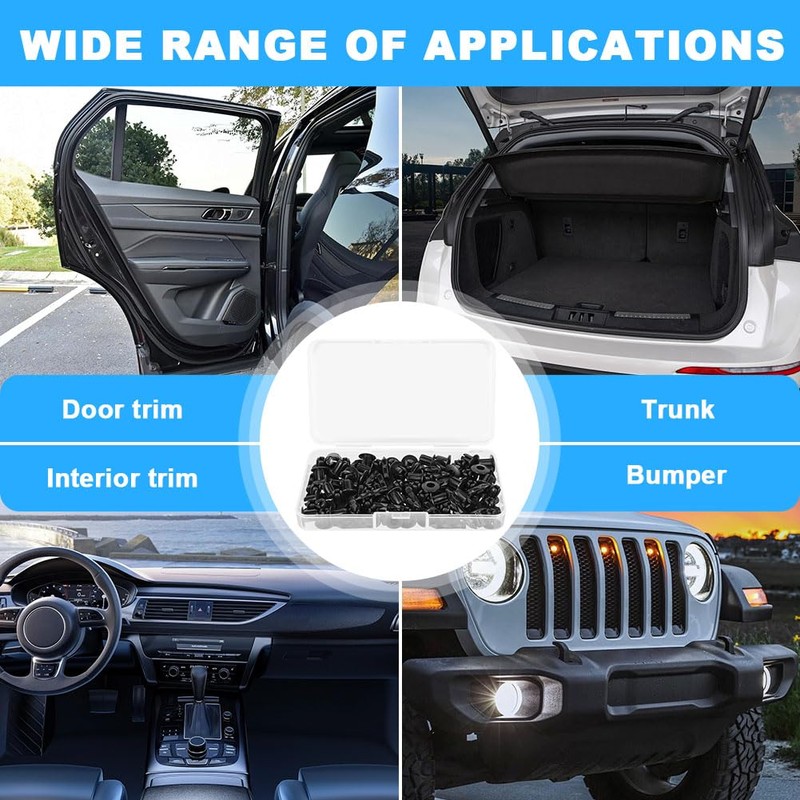Adiwo Plastic Rivet Fasteners, 60 PCS Car Body Retainer Clips