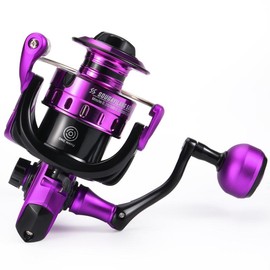 Sougayilang Fishing Reels, 1000-5000 Series Reel with 5.2:1 Gear Ratio and Aluminum Spool Is High Strength Engineering Materials, Strong And Durable - Color: Purple, Size: 3000
