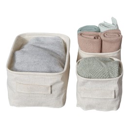 LOVE IT STORE IT Aufbewahrungskörbe - Organizer Box für Kinderzimmer & Bad - Beige - 3er Set, 2 Größen