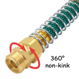Uenede Brass 3/4"GHT Garden Hose Swivel Connector, 360 Degree Swivel Anti Twisting Fitting, Male to Female Hose Adapter