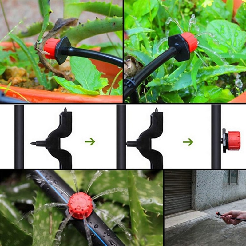 Tadipri 50 Adjustable Micro Drip Dripper Ground Anchor Garden Micro