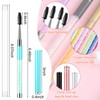 10 brochas de pestañas con tapa para ojos y cejas,