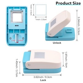 Punzón cuadrado de 1 pulgada para sellos de correo, para manualidades de papel, perforadores de papel en forma de sello, perforadores de chatarra de u