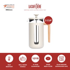 La Cafetière Pisa Stainless Steel Cafetière, Three Cup, Latte, Gift Boxed