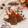 YINGISFITM Thanksgiving Baby Girl Outfit Turkey Romper Dress Long Sleeve