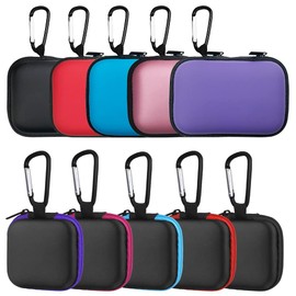 10 Pieces Earbud Case, lyfLux Square and Rectangular Headphone Case with Clips for Headphones, SD Memory Cards, Wireless Earplugs