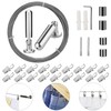 [5 Meters] Wall Mount Curtain Wire Rod Set with (20