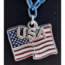 Handmade American Flag/USA  Necklace/Penda