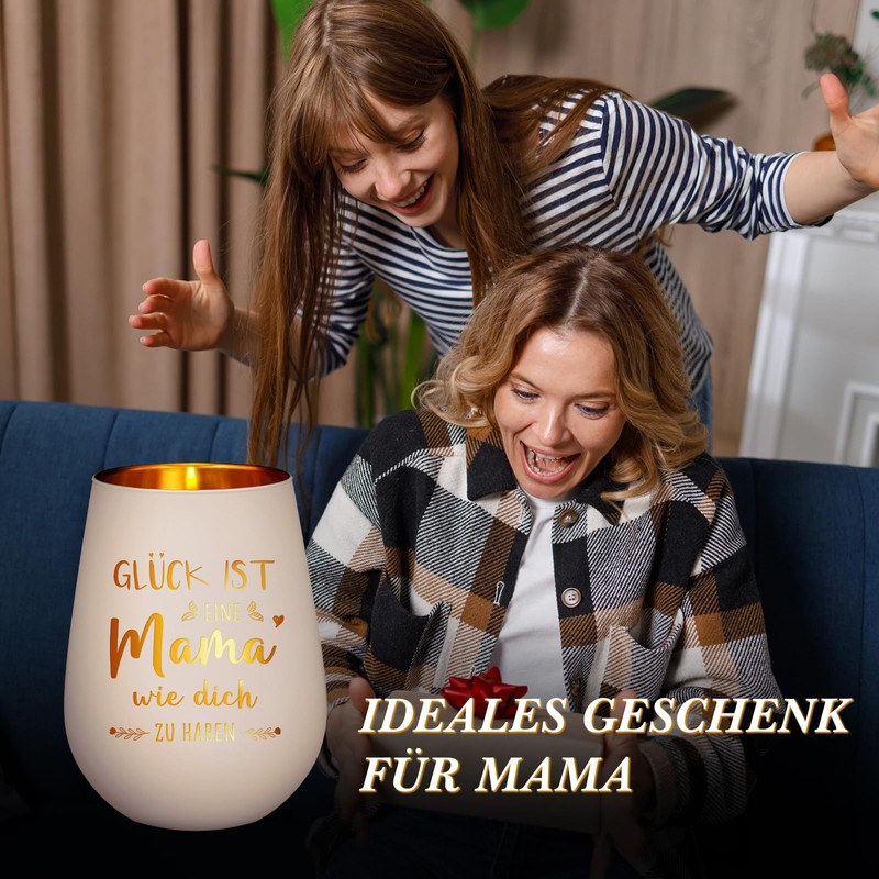 Juratar Geschenke für Mama, Muttertag Windlicht mit Gravur Mama Geschenk,