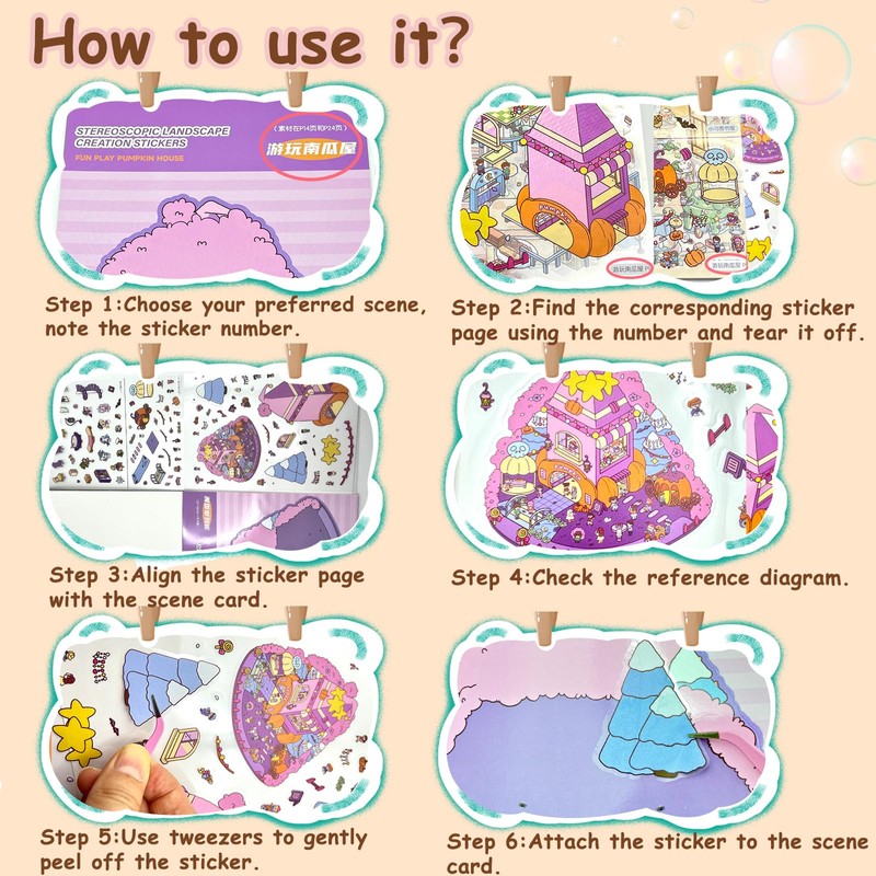 20 Sets DIY 3D House Stickers Kit Non-Toxic & Safe