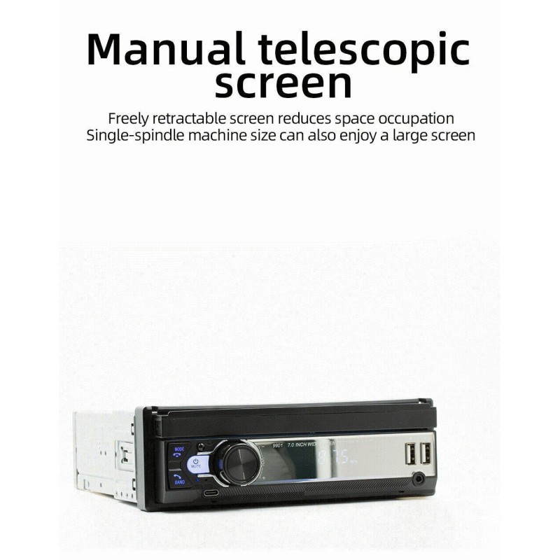 ESSGOO Retractable 7" Single DIN Touch Screen Car MP5 Stereo