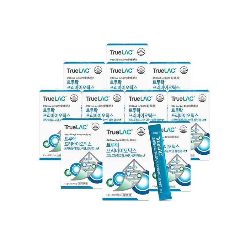 Hyeorum 트루락 프리바이오틱스 아연 유산균 4.5g 30포 10+1박스 TrueLock Prebiotics