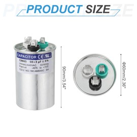 PATIKIL CBB65 Capacitor, 50+3uF 370-440 VAC 50/60Hz Aluminium CBB65 Air Conditioner Motor Starting Round Capacitor for HVAC Systems, Air Conditioner, Heat Pump
