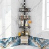 DUFU Corner Shower Caddy Tension Pole, Shower Tension Rod Organizer,