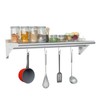 Treshin Stainless Steel Shelf with 4 Hooks 12 x 36