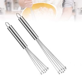 Edelstahl Rührbesen, 2 Stück Handschneebesen, Küche Schneebesen, Schneebesen Klein, 10 Zoll und 12 Zoll Edelstahl Schneebesen Schneebesen, für Kochen, Mischen, Schneebesen, Schlagen, Rühren