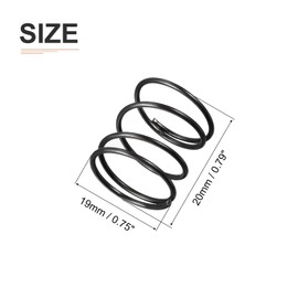 DTGN 1.2x19x20mm(DxODxL) Compression Spring - 10Pack - Good for Machinery - Spring Steel Extension Spring - Black