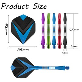 Dart Accessories kit, 15 Pcs Dart Aluminum Shafts And 30 Pcs Dart Flights, 20 Pcs Rubber Rings, 16 Pcs Flight Protectors, Professional Dart Accessories