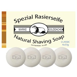 Golddachs Shaving soap refill in pack of 4, 4 x 33 g