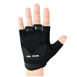 Trazant Half Finger Cycling Gloves Anti-Slip Bike Gloves Gel Padded Shock Absorbing Bicycle Riding Gloves for Men and Women (Full Black, X-Large)