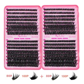 Selawasty Selawasty Lash Clusters 608pcs Natural Lash Extension Individual Cluster Eyelash Russian Lash Clusters Individual Lashes Eyelash Clusters Natural Look Eyelashes for DIY at Home(9-16MM,80D,100D)