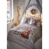 Twilight Santa Christmas Duvet Cover and Pillowcase Set, Beige, Single