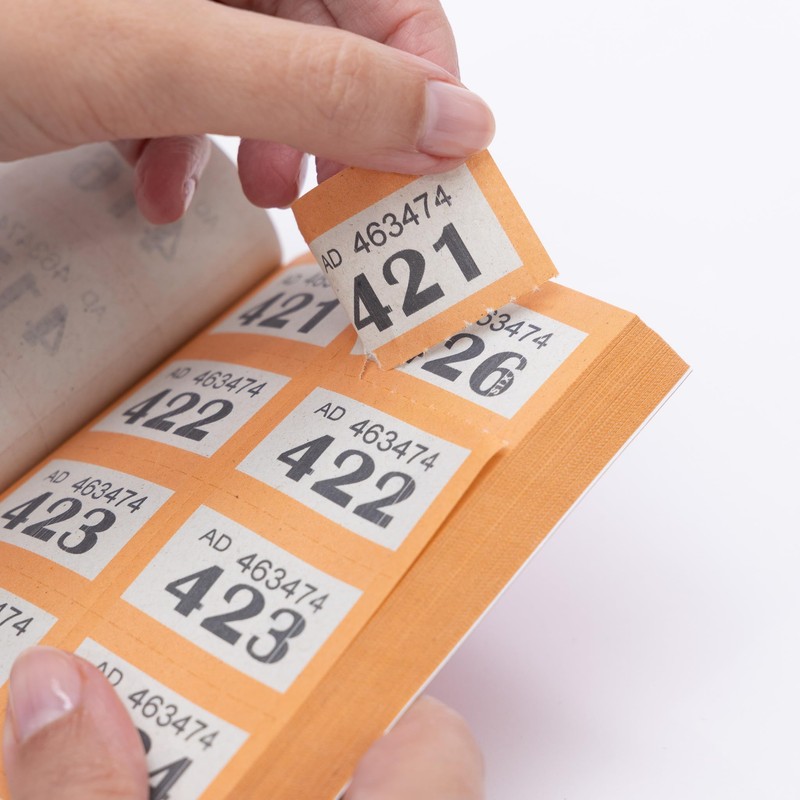 evelay Cloakroom Raffle 1-1000 Tombola Draw Tickets Numbered Orange