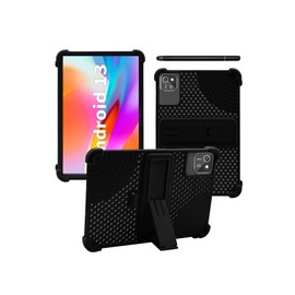 Case for aiprotablet K10 Android 13 Tablet 10 inch,WUNIAK Hollow Back Design,Heat Dissipation Shockproof Lightweight Adjustable Kickstand Silicone Shell&Kids Friendly Soft Case,Black