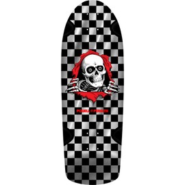 Powell Peralta OG Ripper Checker Reissue Skateboard Deck, Silver Foil, 10" x 30"