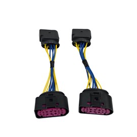 Lskioer 2Pcs 14 to 10 Pin Xenon HID Headlamp Headlight Connector Plug Adapter Fits for VW Jetta 2015, Replaces 1J0 973 737