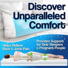 Mindful Design Cooling - Extra Firm Full Shredded Memory Foam Body Pillow w/Cooling Gel Sup