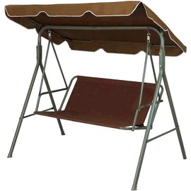 Vinelftage Swing Chair Cover Bench Replacement Cover, 600D Waterproof Rocking Chair Seat Covers for Outdoor Patio Garden Swing Chair 2/3 Seater(Brown 54.3x19.5x19.5 inches)