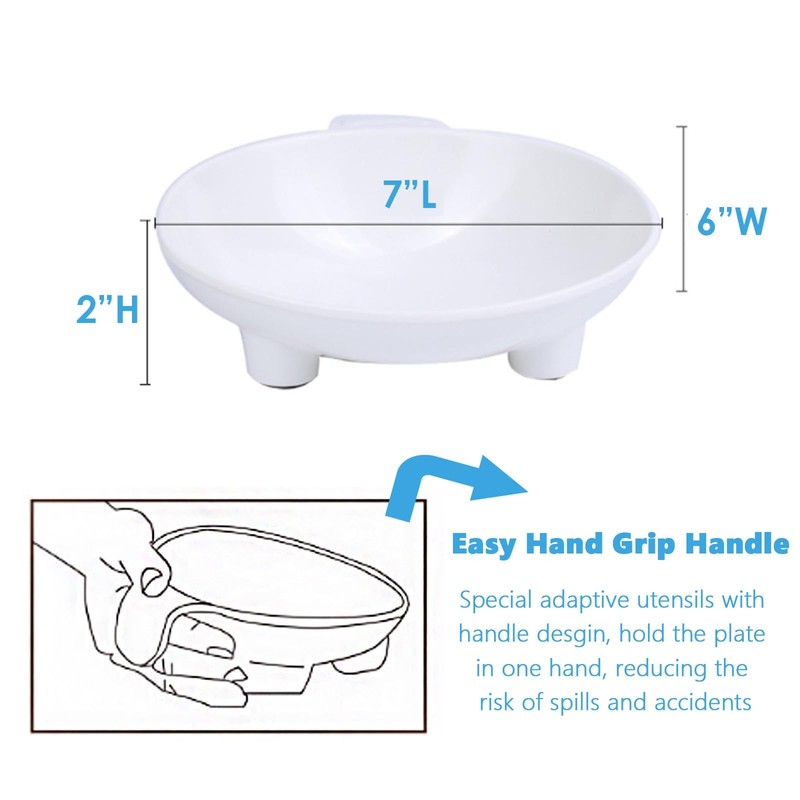 Elderly Scoop Plates with Handle - Eating Aid Assistant for