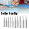 10Pcs Solder Iron Tip Brass Internal Heating Lead Free Soldering