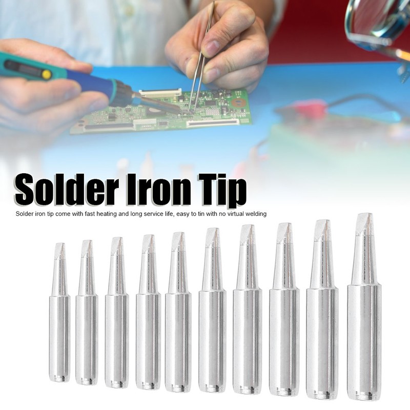 10Pcs Solder Iron Tip Brass Internal Heating Lead Free Soldering
