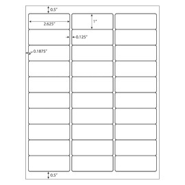 9527 Product 30 up Sticker Labels 1 x 2-5/8 Shipping Address Labels 30 Sheets SKU Labels for Laser/Ink Jet Printer (1" x 2-5/8" | 900 Labels)