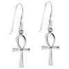 Petite Ankh Egyptian Cross .925 Sterling Silver Earrings