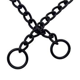 ChampWei Matte Black Dog Choke Collar Slip P Chain,Heavy Chain Dog Metal Training Choke Collars, Adjustable Weather Proof Alloy Steel Necklace for Small Medium Large Dogs (L)